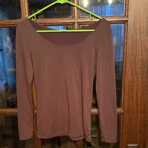 Uniqlo Deep Brown Long Sleeve Top